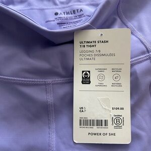 Athleta Ultimate Stash 7/8 Tight in Light Purple